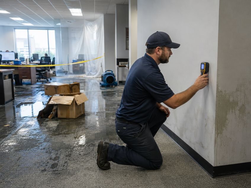 commercial office after water leak
