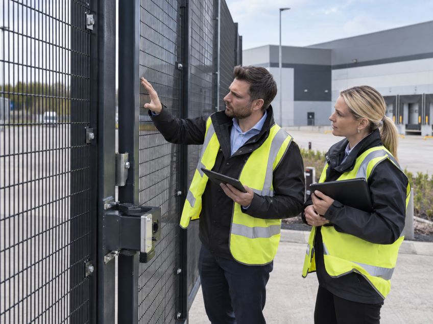 inspecting anti-climb mesh fencing